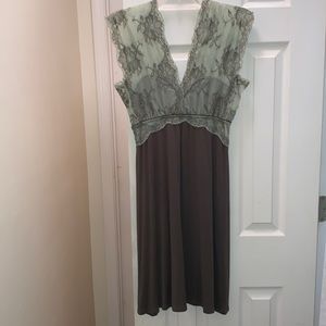 Green with Lace Detail Dress
